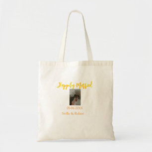 Tote Bag Couple marié heureux photo rétro jaune orange