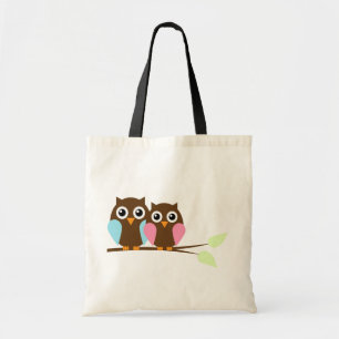 Tote Bag Couples de hibou sur une branche