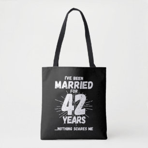 Tote Bag Couples Mariés 42 Ans Drôle 42e Anniversaire