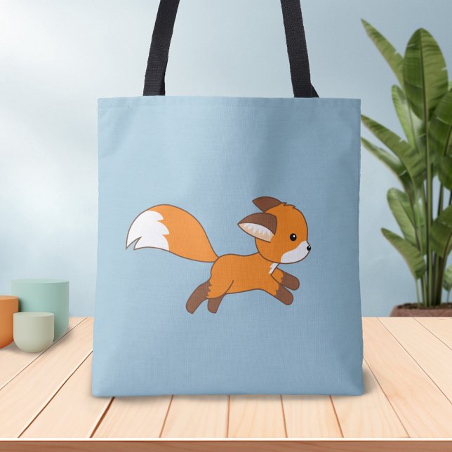 Tote Bag Coureur de renard sur bleu (Créateur téléchargé)