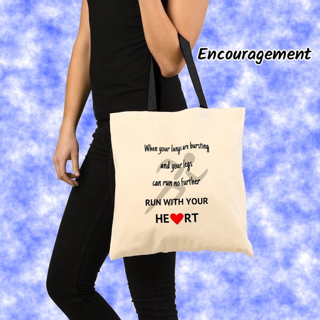 Tote Bag Courez avec votre motivation cardiaque (Créateur téléchargé)