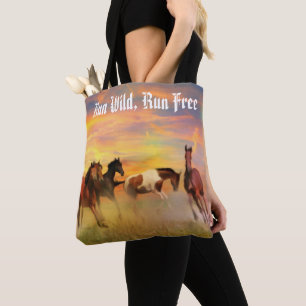 Tote Bag Courez Sauvage, Courrez Sauvage Chevaux Sauvages P