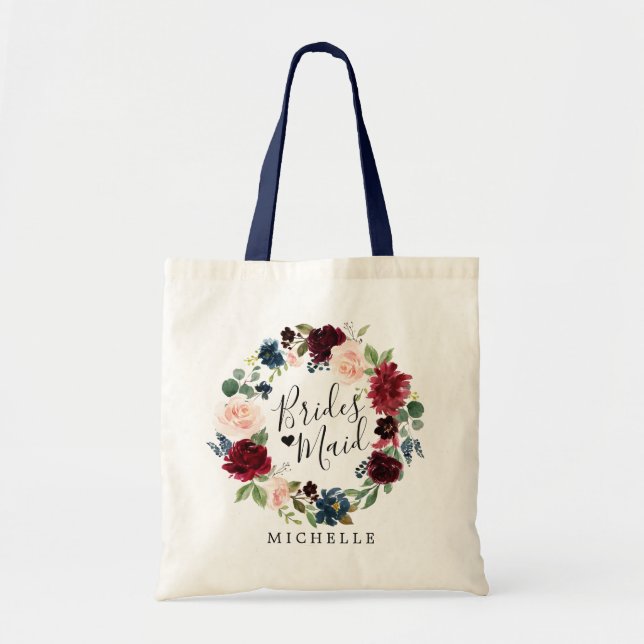 Tote Bag Couronne de bouquet bourguignonne | Bridesmaid (Devant)
