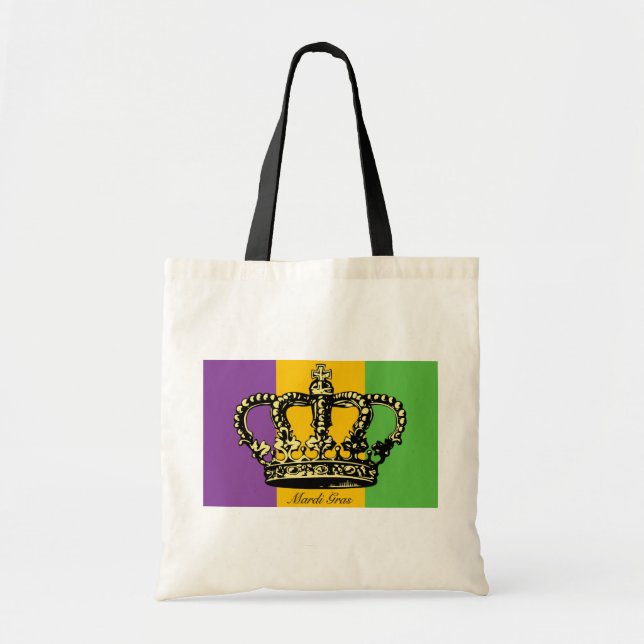 Tote Bag Couronne de drapeau de mardi gras (Devant)