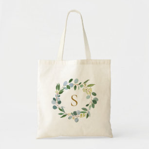 Tote Bag Couronne de feuilles d'eucalyptus Elegant Greenery