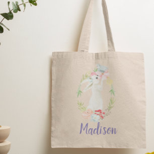 Tote Bag Couronne de lapin personnalisée Printemps de Pâque