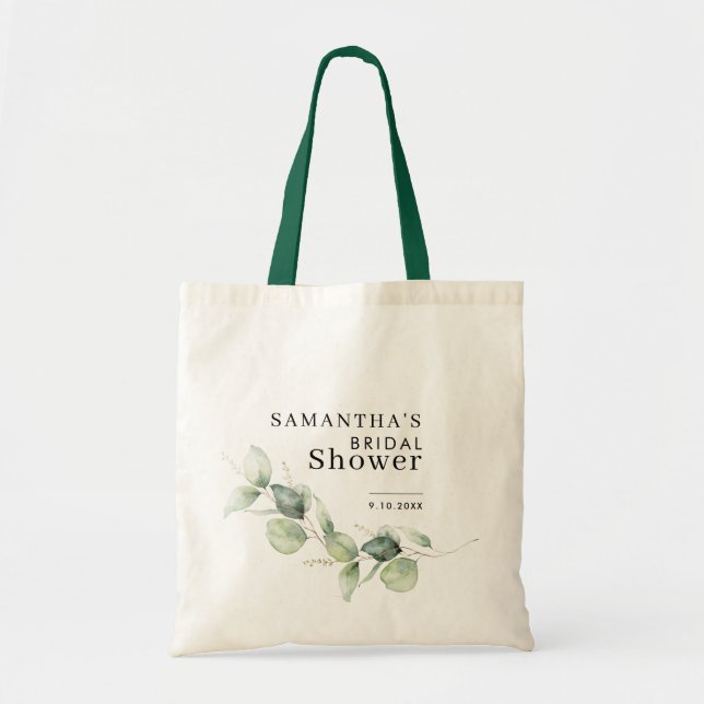 Tote Bag Couronne de mariage botanique Eucalyptus Aquarelle (Devant)