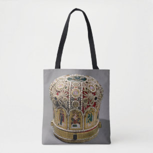 Tote Bag Couronne de mitre réglée avec des perles et de