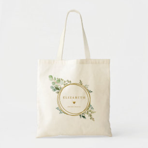 Tote Bag Couronne de verdure botanique Demoiselle d'honneur