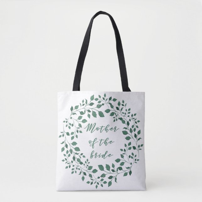 Tote Bag Couronne feuille verte | Mère de la mariée (Devant)