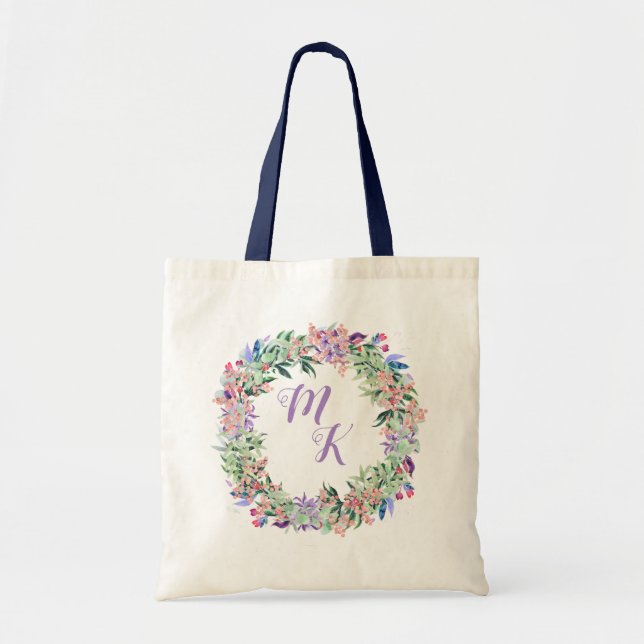 Tote Bag Couronne florale personnalisée (Devant)