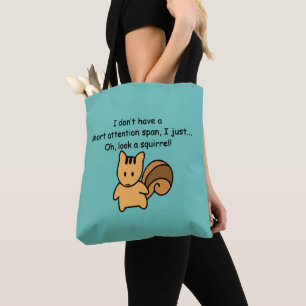 Tote Bag Courte attention Écureuil de la span Drôle Vert