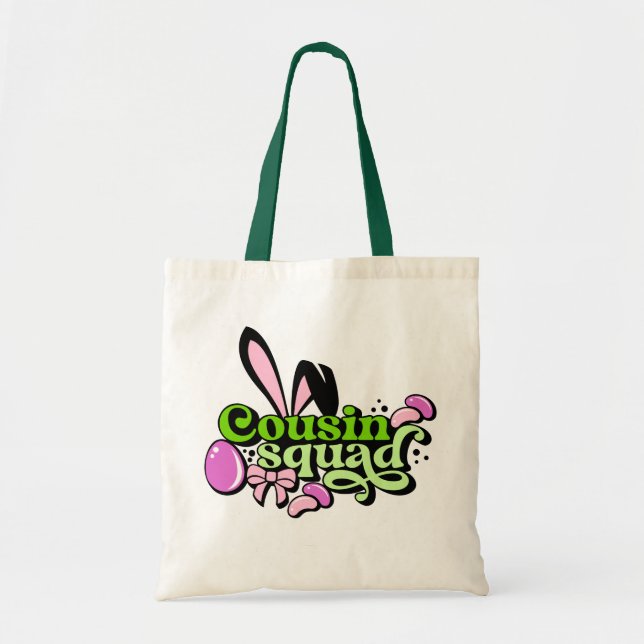 Tote Bag Cousin Squand Bunny OEuf de Pâques (Devant)
