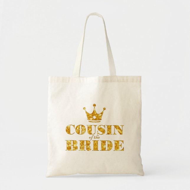 Tote Bag Cousine d'or de parties scintillantes de la jeune (Devant)
