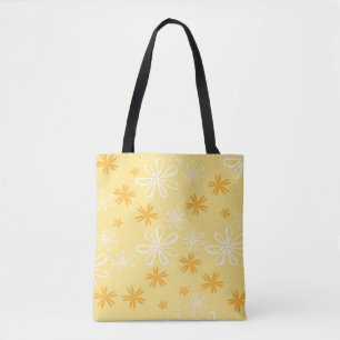 Tote Bag coussin décoratif à motif floral blanc et marron