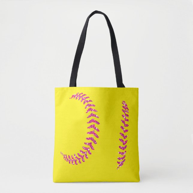 Tote Bag Coussins De Softball Parties scintillant Rose (Devant)