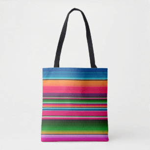 Tote Bag Couverture mexicaine colorée Arc-en-ciel Couvertur