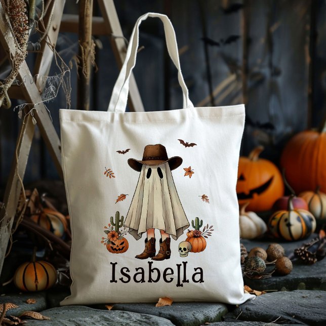 Tote Bag Cowboy Personnalisé Fille Fantôme Tricoter Ou Trai (Créateur téléchargé)