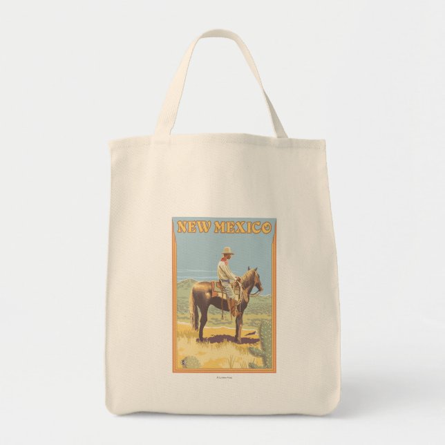 Tote Bag Cowboy (Vue latérale)Nouveau-Mexique (Devant)