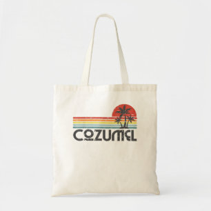 Tote Bag Cozumel Mexique - Plage mexicaine Retro Sunset Vin