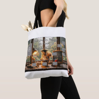 Tote Bag Cozy Rainy Day Squirrel Teacher Shoulder Tote