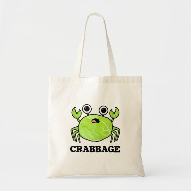 Tote Bag Crabbage Funky Chou Crabe Pun de crabe (Devant)