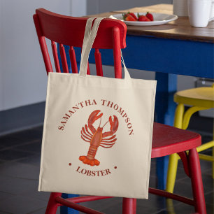 Tote Bag Crabe bleu minimaliste Homard bleu marine simple