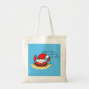 Tote Bag Crabe Noël Tropical Funny