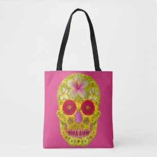 Tote Bag Crâne à fleurs 8