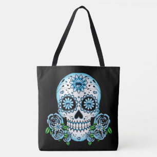 Tote Bag Crâne à sucre bleu