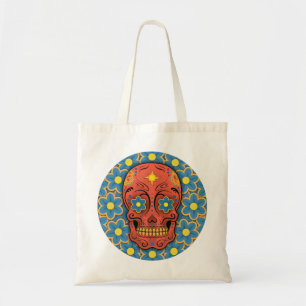 Tote Bag Crâne à sucre (Jour des morts) (Rouge)