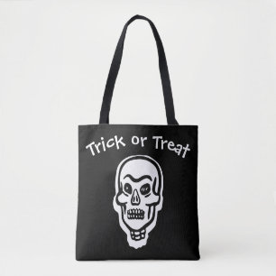 Tote Bag Crâne classique d'Halloween   Trick foncé ou trait