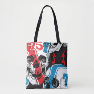 Tote Bag Crâne de course : Rébellion Vintage sans couture.