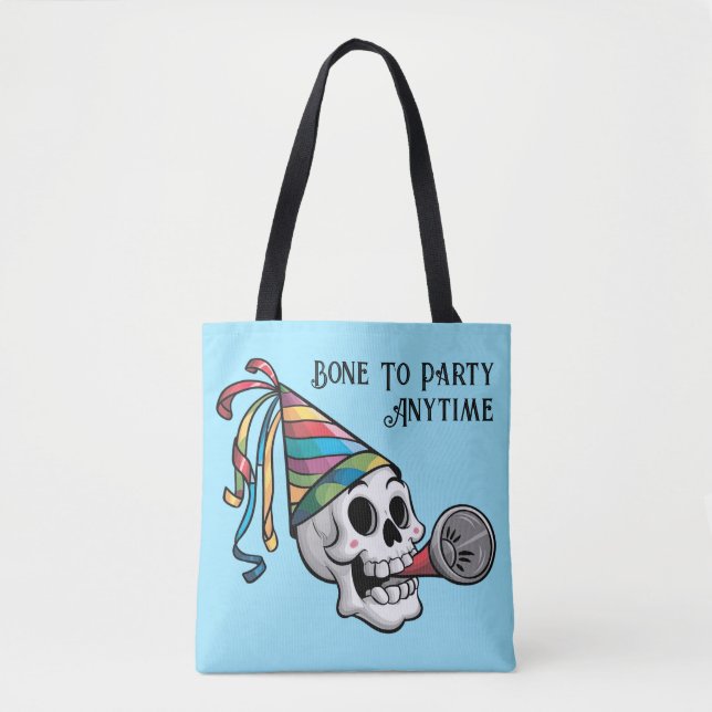 Tote Bag Crâne de fête coloré (Devant)