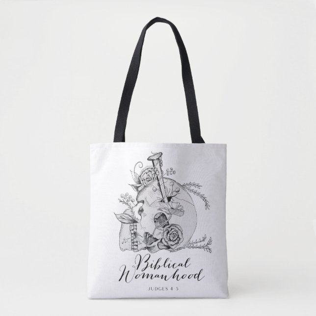 Tote Bag Crâne de la femme biblique - Jael et la Tente Peg (Devant)