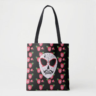 Tote Bag Crâne de sucre Dia De Los Muertos Roses