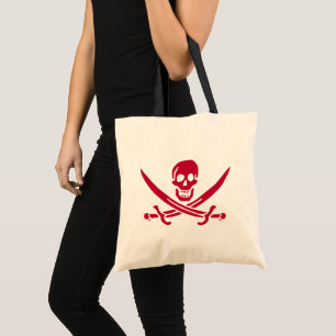 Tote Bag Crâne et épées de Crimson Drapeau pirate de Calico