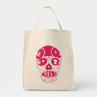 Tote Bag Crâne Fourre-tout de Dia De Los Muertos Pink