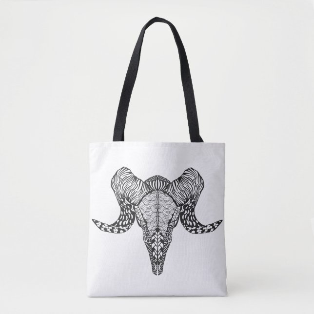 Tote Bag Crâne inspiré 2 de moutons (Devant)