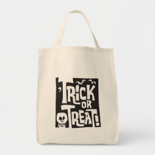 Tote Bag Crâne mignon et chauves-souris Halloween rétro 