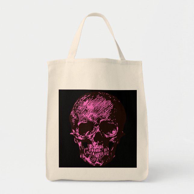 Tote Bag Crâne rose (Devant)