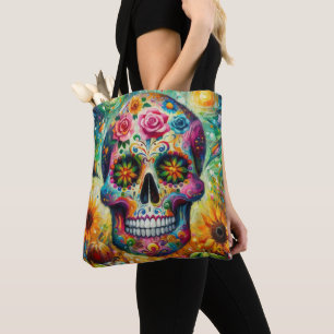 Tote Bag Crâne sucre Dia De Los Muertos Jour des Morts
