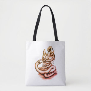 Tote Bag Crâne - Tête diabolique avec serpent