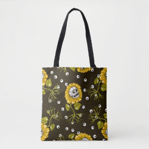 Tote Bag Crânes de tournesol : Unique Motif sans fil.