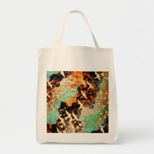 TOTE BAG CRANES DE VOL AVEC FLEURS DE PRINTEMPS