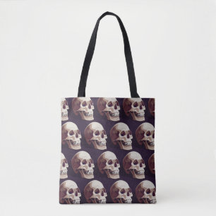 Tote Bag Crânes d'Halloween : Motif Éffrayant sans couture.