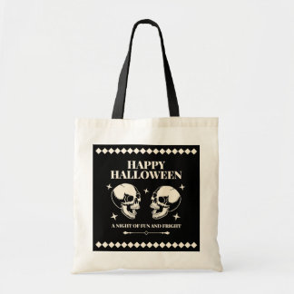 Tote Bag Crânes d'Halloween Rire Amusement et Effroi