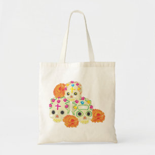 Tote Bag Crânes en sucre et soucis de la Fête des morts
