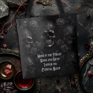 Tote Bag Crânes & Roses Sommeil Éternel