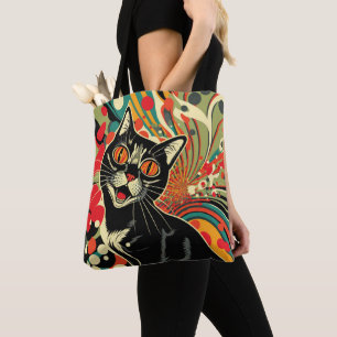 Tote Bag Crazy Cat